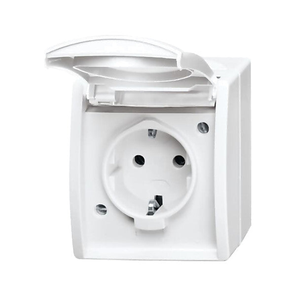 Busch-Jaeger Schuko-Steckdose mit Klappdeckel 20 EW-54